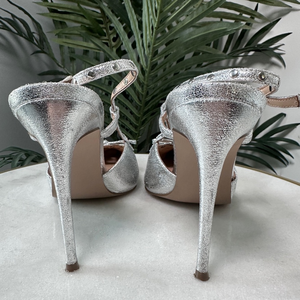 Steve Madden Women’s Silver Vivant Stiletto Corset Heels size 9 - Picture 3 of 9